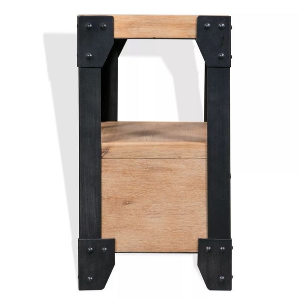 

nightstand solid acacia wood steel 40x30x54 cm dining room furniture