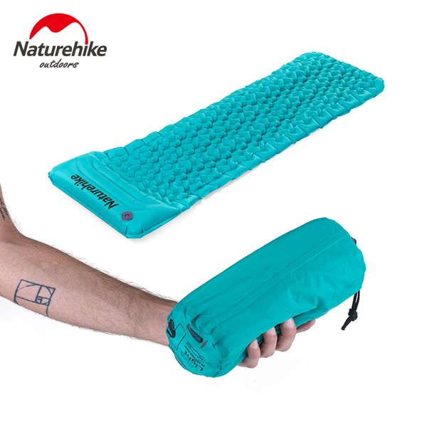 

naturehike inflatable camping mat outdoor ultralight compact sleeping pad tent bed with pillow 470g 1850mm*540mm*3mm