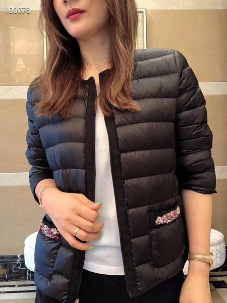 

стиль горячие классических мод женщин англия короткий тонкая вниз пальто на вате тонкой теплого высокого качества женщин куртка бренд куртка, Black