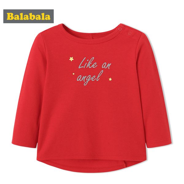 

balabala 2018 t-shirts for girls long sleeve sweet and lovely long sleeve t-shirt clothes casual stitching cotton infant ba y190516, Blue