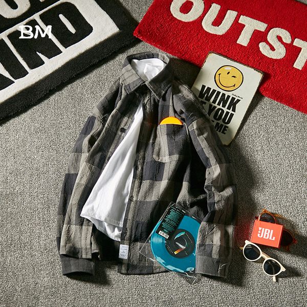 

streetwear shirt men dress hip hop plaid shirt 2019 kpop korean style fashions clothes cotton harajuku clothing, White;black