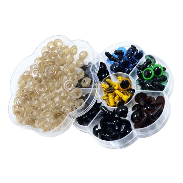 

70x plastic 5 colors safety eyes doll eyes washers for diy toys w/box 10mm