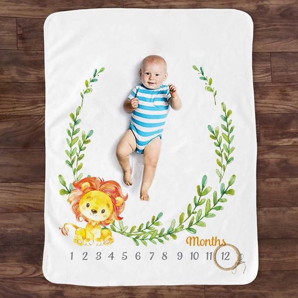 

baby monthly record growth milestone blanket animal pattern pgraphy props g99c