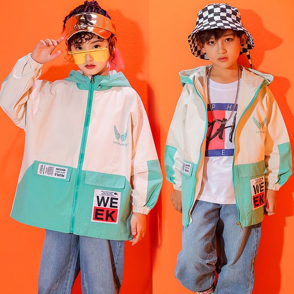 

girls hip-hop costume tide autumn children's jazz dance clothing boys handsome drum performance costume stage catwalk dwy3120, Black;red