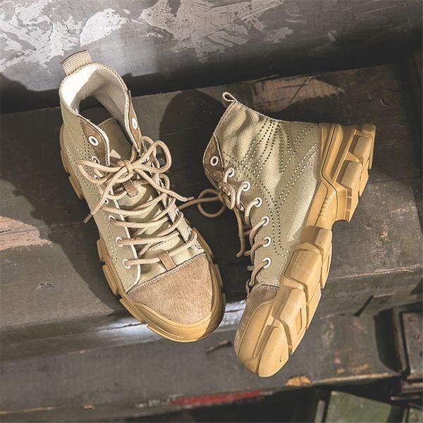 

2020 new cootelili canvas rubber shoes women military walk safety boots for women sneakers canvas boots women non-slip shoes ladies, Black