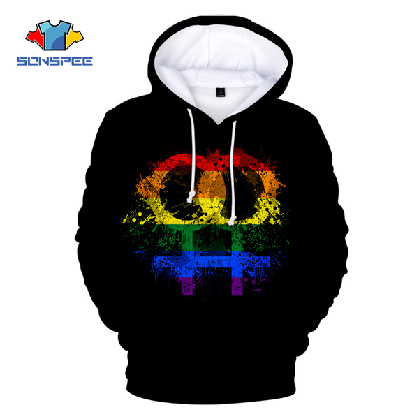 

2020 новая мода простой hoodie 3d печать мужчин и женщин, пара street спорт рубашка цвета радуги пуловер вскользь милый hoodie, Black