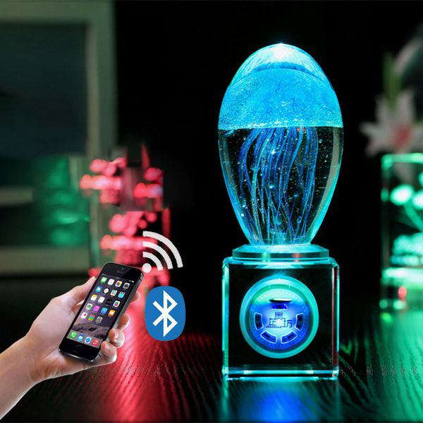 

музыка ночник 3d медузы светодиодные красочные настольные лампы освещения новый кристалл ремесла usb свет атмосфера лампа