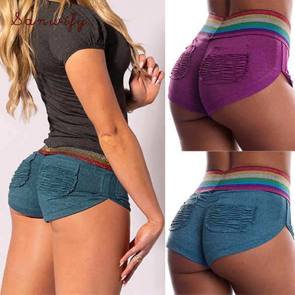

push up sport shorts for women shorts quick dry yoga short pants workout training sport gym leggings, White;red