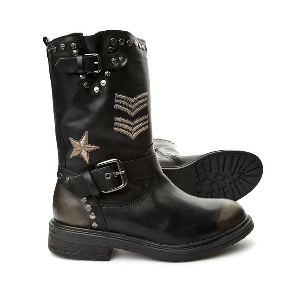

john may ck women's boot t202 amber t-progetto toffy nero ric oro-fin oro, Black