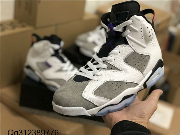 

new release 6 flint grey basketball shoes white black infrared 23 dark concord men 6s sneakers ci3125-100 with box size 40-46