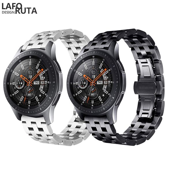 

laforuta stainless steeel watchband for samsung gear s3 frontier 22mm wrist smart watch band link strap bracelet links watchband, Black;brown
