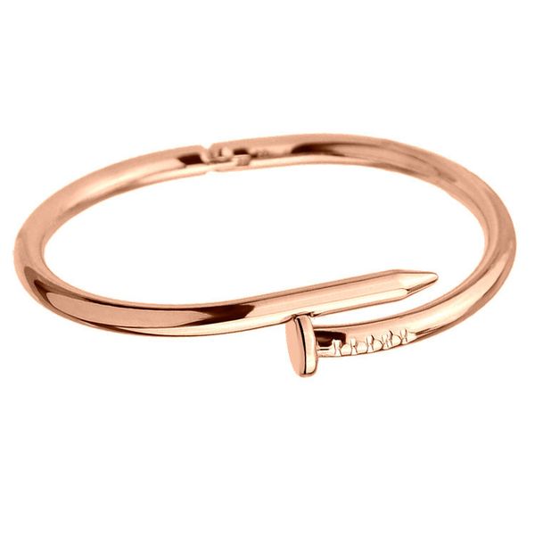 

2019 simple titanium steel stainless steel nails bracelet rose gold bracelets bangles punk for women men gift jewelry, Golden;silver