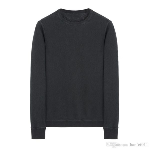 

18ss 65360 промытый crewneck толстовка topst0ney мужчины женщины круглый воротник толстовки мода hflswy239, Black