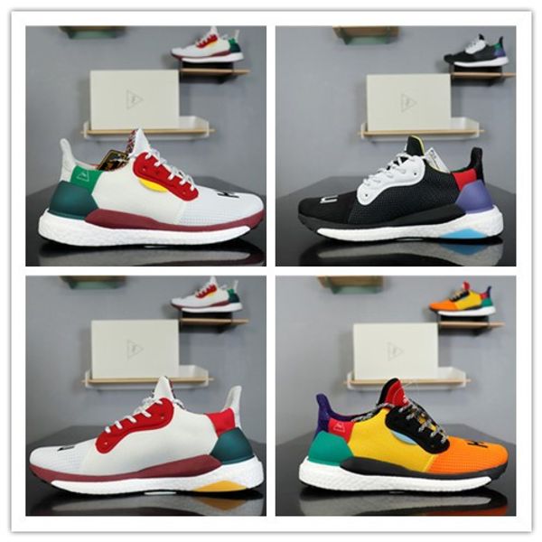 

human race pw pharrell x solar hu glide st women men running shoes black white zebra runner sports designer shoes sneaker