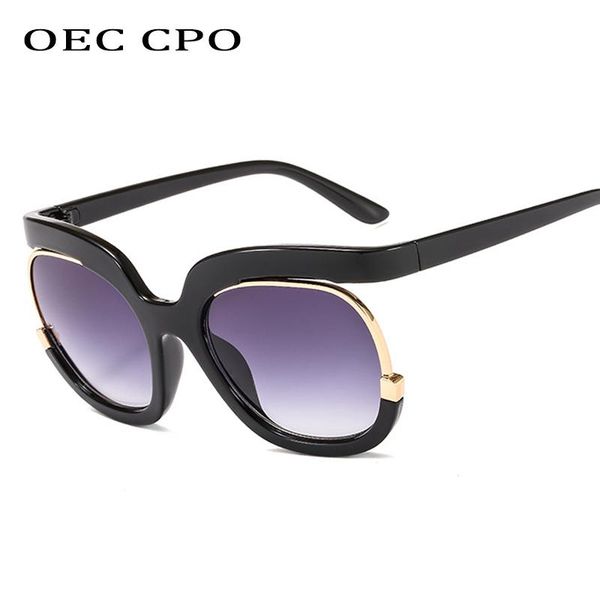 

oec cpo oversize half frame sunglasses women brand square big frame ladies shades luxury black sun glasses female uv400 o235 voibv