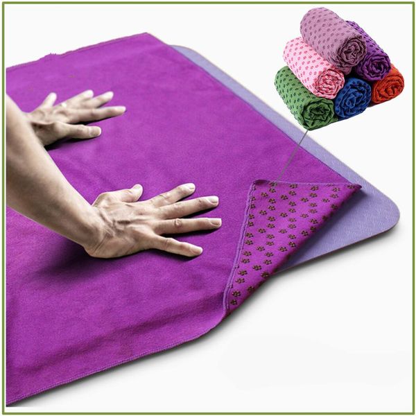 

non slip yoga mat cover towel anti skid microfiber yoga mat size shop towels pilates blankets fitness 183cm*61cm 72''x24'&#03