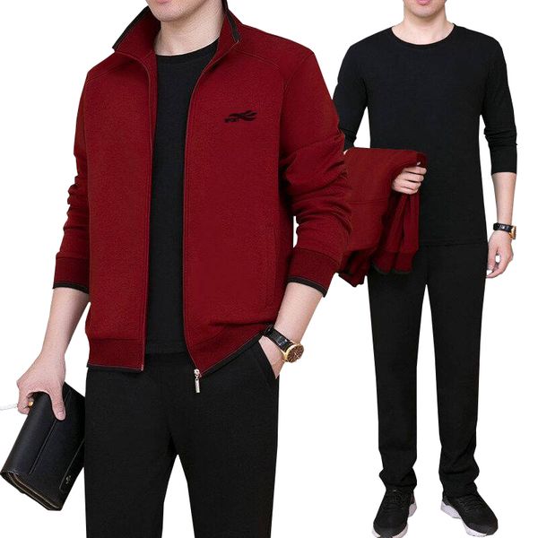 

3pcs tracksuit men large size sweat suit tracksuit three-piece sweatershirt set casual men sportswear fashion sets, Gray