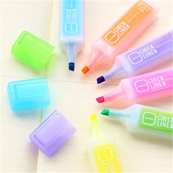 

6 pcs set big capacity fluorescent pen mark 6 color pen graffiti creative stationery markers refill highlight pastel drawing