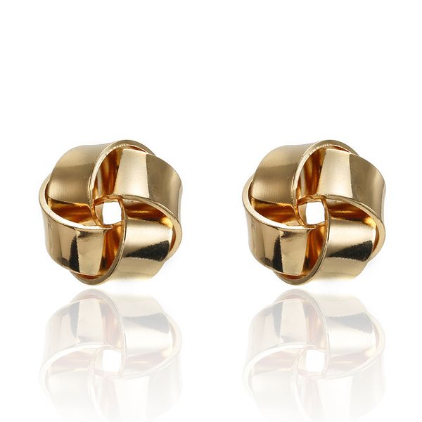 

new arrival gold alloy women mini stud earrings geometric knot 4 styles fashionable ear nails european ear jewelry for party, Golden;silver