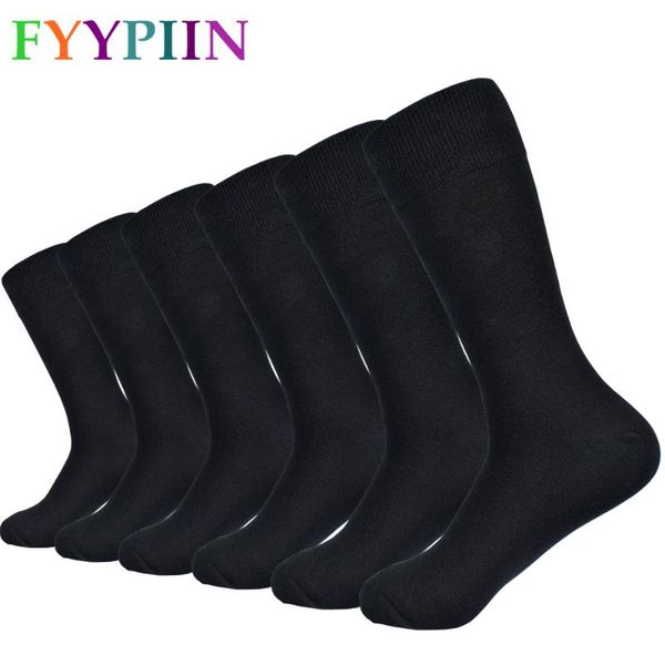 

men's socks black solid color combed cotton long fashion casual