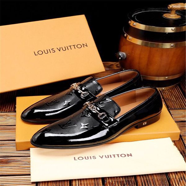 

20ss official shoes men dress mens formal shoes genuine leather coiffeur suit shoes mens dress boots luxury brands erkek ayakkabi bona, Black
