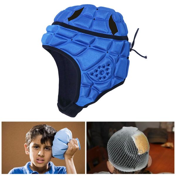 

children professional football goalkeeper helmet kids soccer rugger cap headguard goalie roller child skating hat head protector