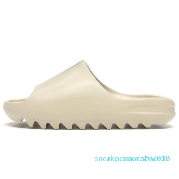 

kanye west slide men women designer slippers sandal bone desert sand resin triple black white slides womens beach l sandals t02