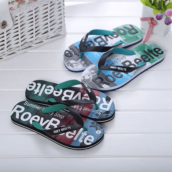 

men summer mixed colors shoes sandals male slipper indoor or outdoor flip flops #a40, Black