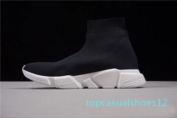 

2020 luxury speed sock speed trainer casual shoes for men and women shoes speed stretch-knit shoes mid sneakers 2020 t12, Black