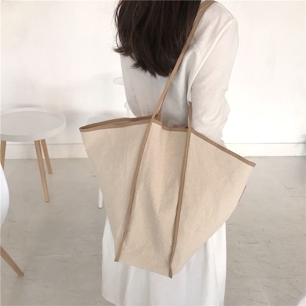 

korean style canvas women handbag bat bag large capacity female big totes lady shoulder bags bolsa shopping bag 2019 new