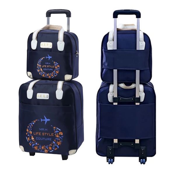 

rolling luggage travel bag on wheels trolley suitcase with handbag go shopping for girls&women boarding bag trolley luggage set