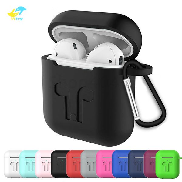 

Soft ilicone ca e for apple airpod headphone pouch bag hockproof earphone cover for airpod 1 2 acce orie