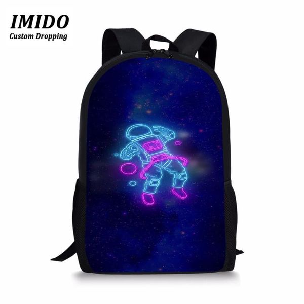 

imido cool alien cartoon pattern schoolbag for boy kids backpack school supplies teenage plecak college bookbag shoulder pack