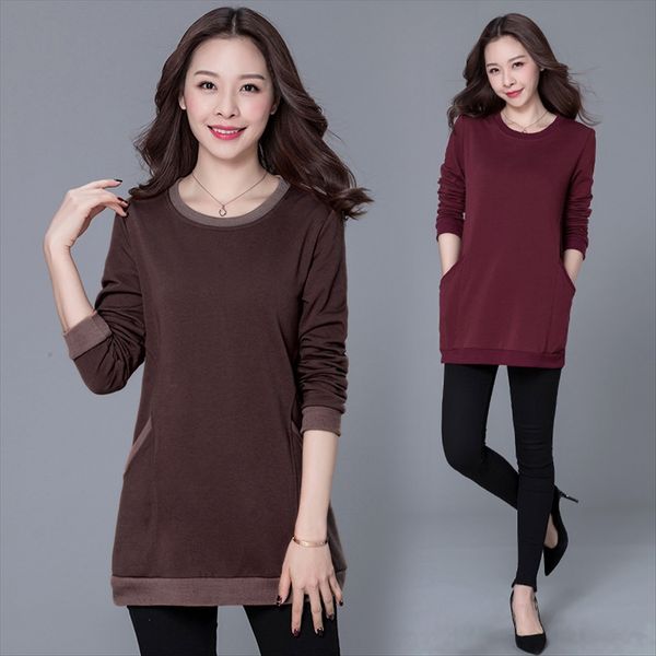 

1135#2020 season medium and long large size women's sweater base shirt loose slim women's clothes, White