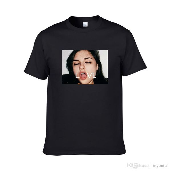 

new fashion female 2019 summer t-shirt love you personalized print casual loose large size spoof tee men clothes, White;black