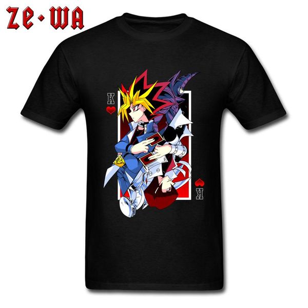 

kings of games t shirt poker card t-shirt print men's anime tshirt japan style cotton clothes hip hop black tees plus size, White;black