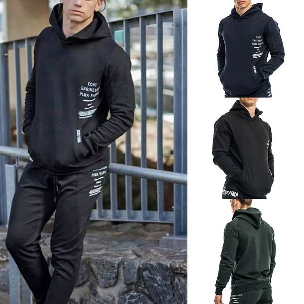 

Fashion Design Muscle Mens Long Sleeve Casual Tops Shirts Slim Fit Hooded Hoodies Front Pocket Jumper Sports Tracksuit Top