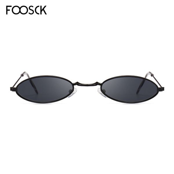

foosck small oval sunglasses women vintage brand metal frame sun glasses for female fashion lunette uv400, White;black