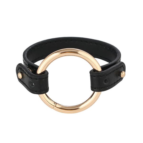 

2020 explosive ladies leather bracelet creative iron ring bracelet charm femme wide bracelets & bangles female jewelry, White