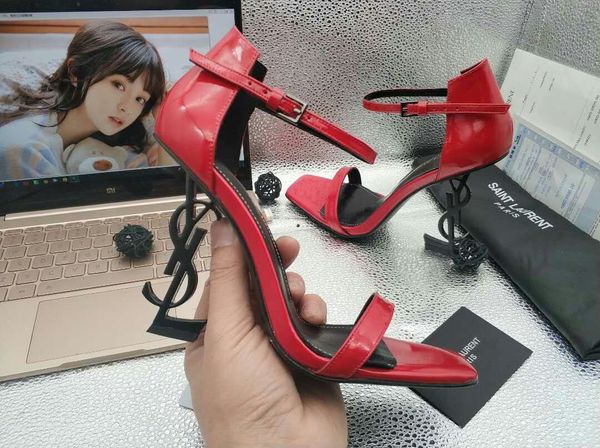 

Классические сандалии Lady Summer 2019 Роскошные дизайнерские сандалии с металлической пряжкой большого размера из натуральной кожи на высоком каблуке женские туфли 11см