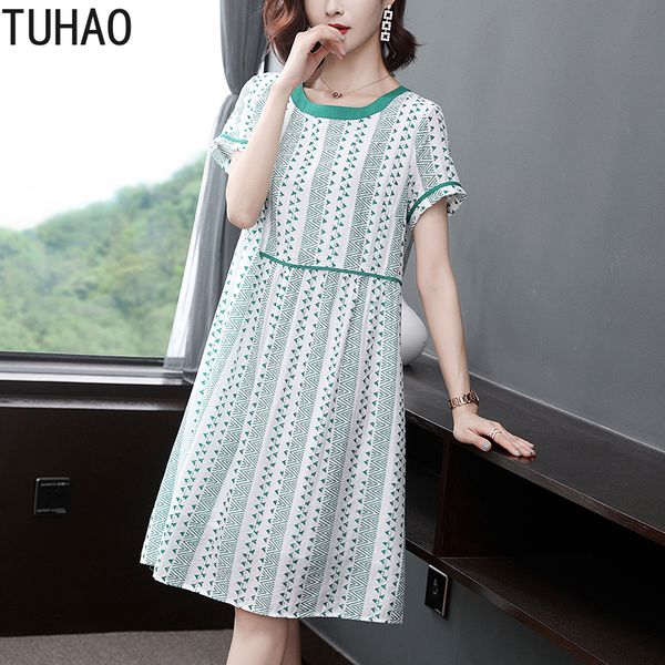 

tuhao large size 5xl 4xl 3xl casual chiffon dress for woman loose dress summer style sundress vestidos plus size dresses wm19, Black;gray