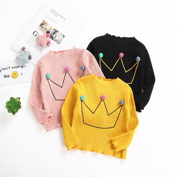 

baby girl thicken t-shirt baby long sleeve t shirt blouse cotton candy color kids casual tees for girls children, Blue