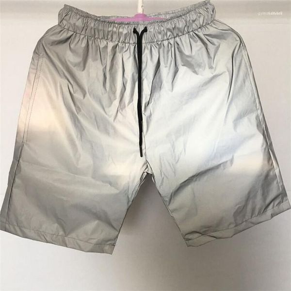 

beach pants night running fashion trousers women loose cool shorts harajuku hiphop reflective mens shorts sports, White;black
