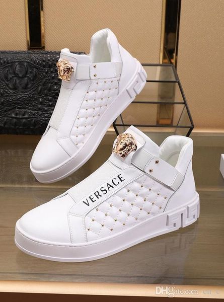 

2020 new autumn and winter white custom men's leather fashion sneakers, trend high-lace-up casual shoes, size: 38-45