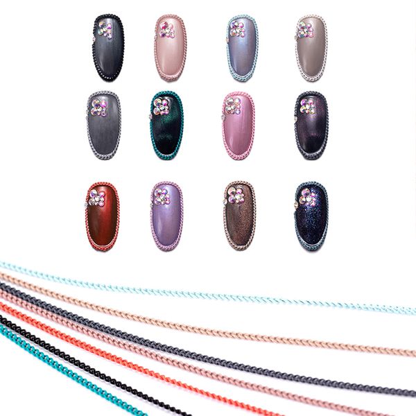 

nail chains nail art supplies 12 strips metallic chains glitter bling design jewels decoration accessories 3d cha