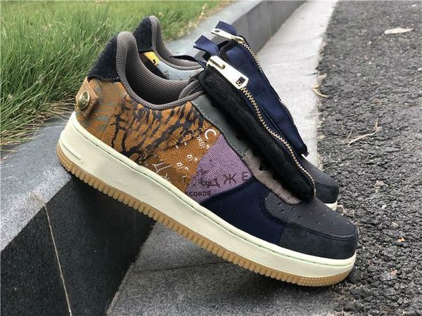 

2020 new style travis scott x 1 low cactus jack multi color muted bronze fossil sports shoes men women cn2405-900 size us12 hococal
