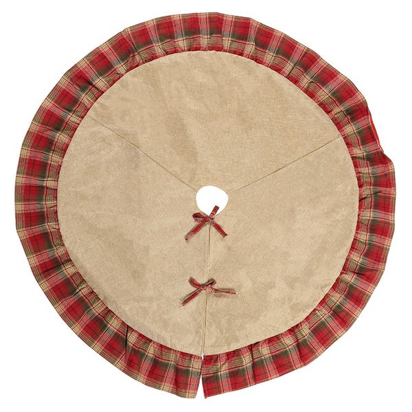 

christmas tree skirt 48 inch burlap red plaid ruffle trim tree skirts for x'mas decorations