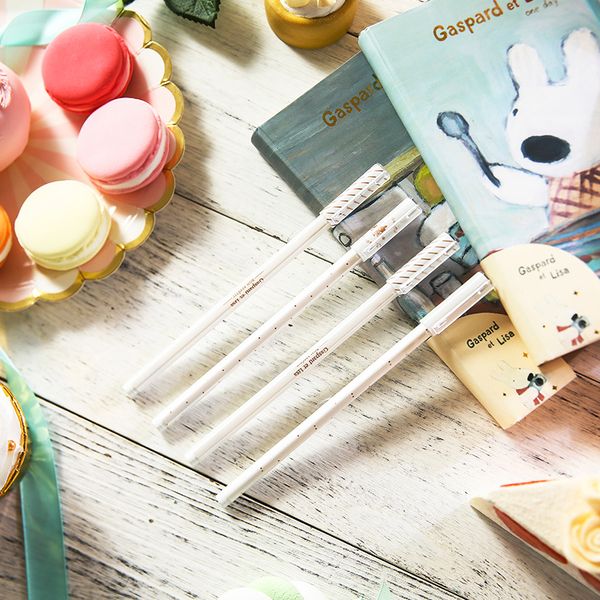 

gel ink pen set 4pcs/set slim 0.38mm black ink stationery