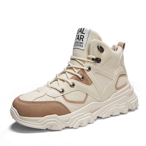 

winter casual men shoes keep warm waterproof lace up high men boots rubber bottom non-slip hard-wearing warm shoes for male, Black