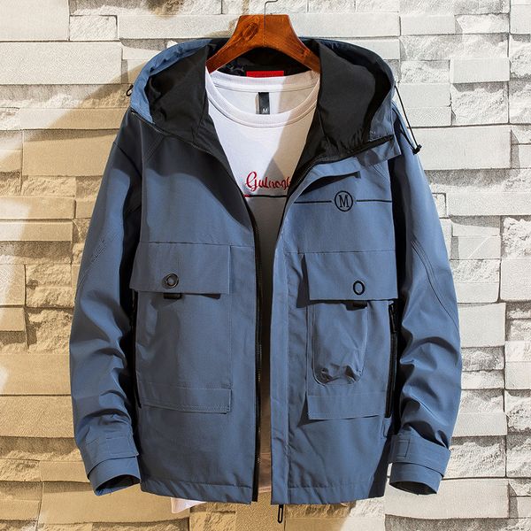 

men's hooded bomber jacket spring autumn hip hop big size windbreaker sportswear zipper jacket coat outwear mountaineering suit, Black;brown